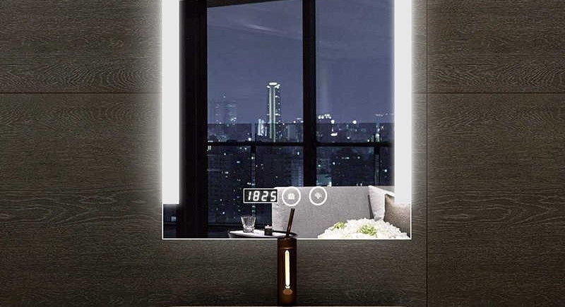 Illuminated Mirrors Do Double Duty in the Bath
